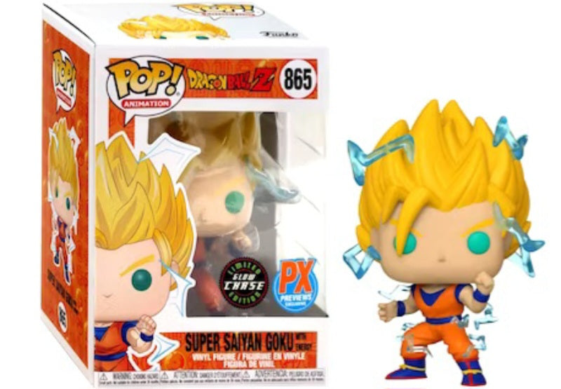 Funko POP! Dragon Ball Z Super Saiyan Goku with energy 865 PX glow chase